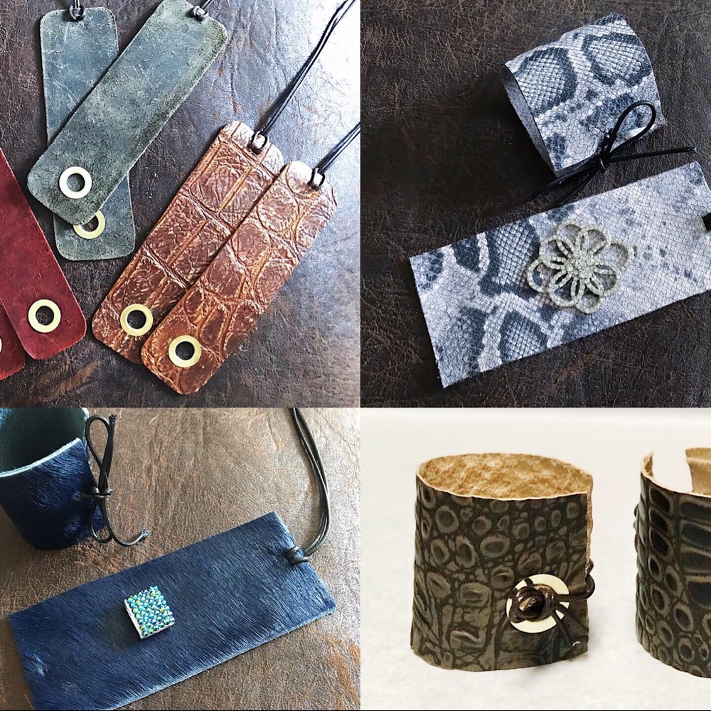 Handmade leather & fur cuffs